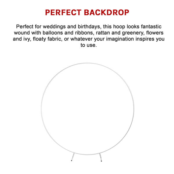 2M Wedding Hoop Round Circle Arch Backdrop Flower Display Stand Frame Background Venue Decorations