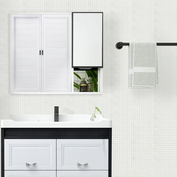 Tiles 3D Peel And Stick Wall Stereoscopic Crystal White 10 Sheets Floor & Wall Tiles