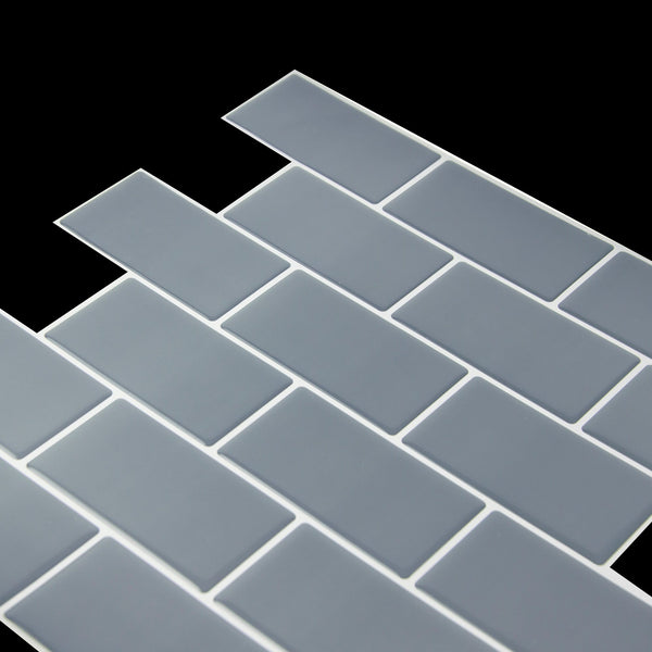 Tiles 3D Peel And Stick Wall Dark Grey 10 Sheets Floor & Wall Tiles