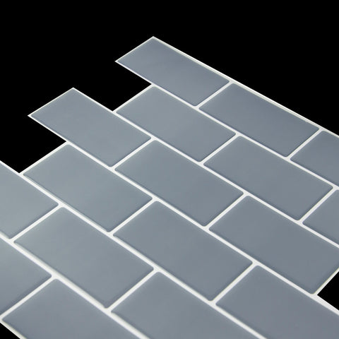 Tiles 3D Peel And Stick Wall Dark Grey 10 Sheets Floor & Wall Tiles