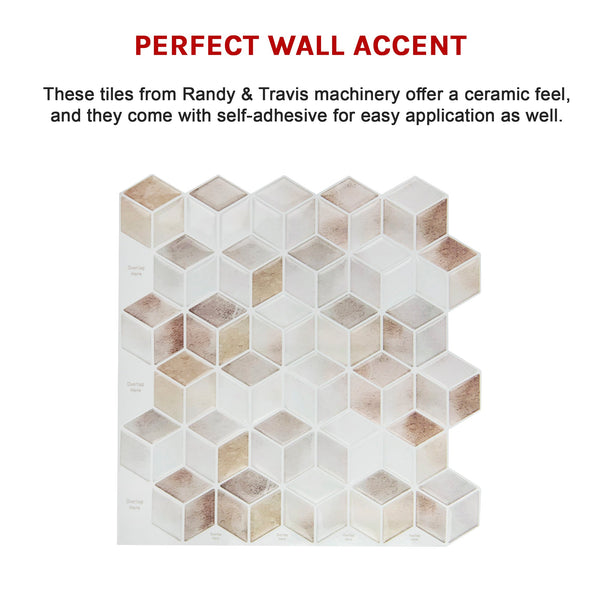 Tiles 3D Peel And Stick Wall Shell Mosaic 10 Sheets Floor & Wall Tiles