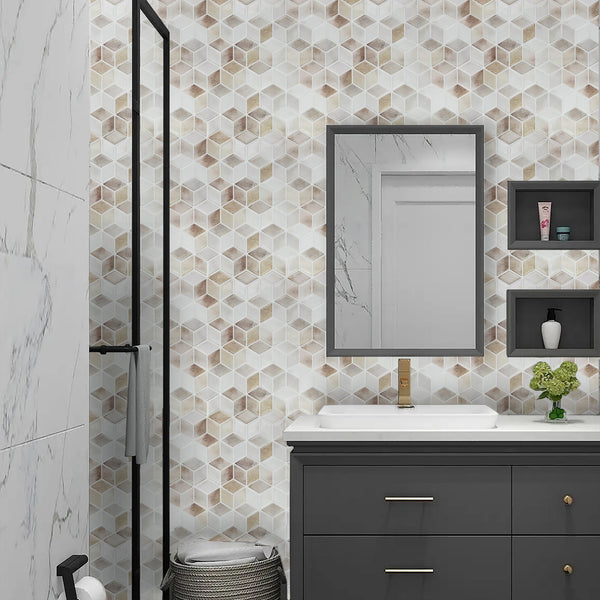 Tiles 3D Peel And Stick Wall Shell Mosaic 10 Sheets Floor & Wall Tiles