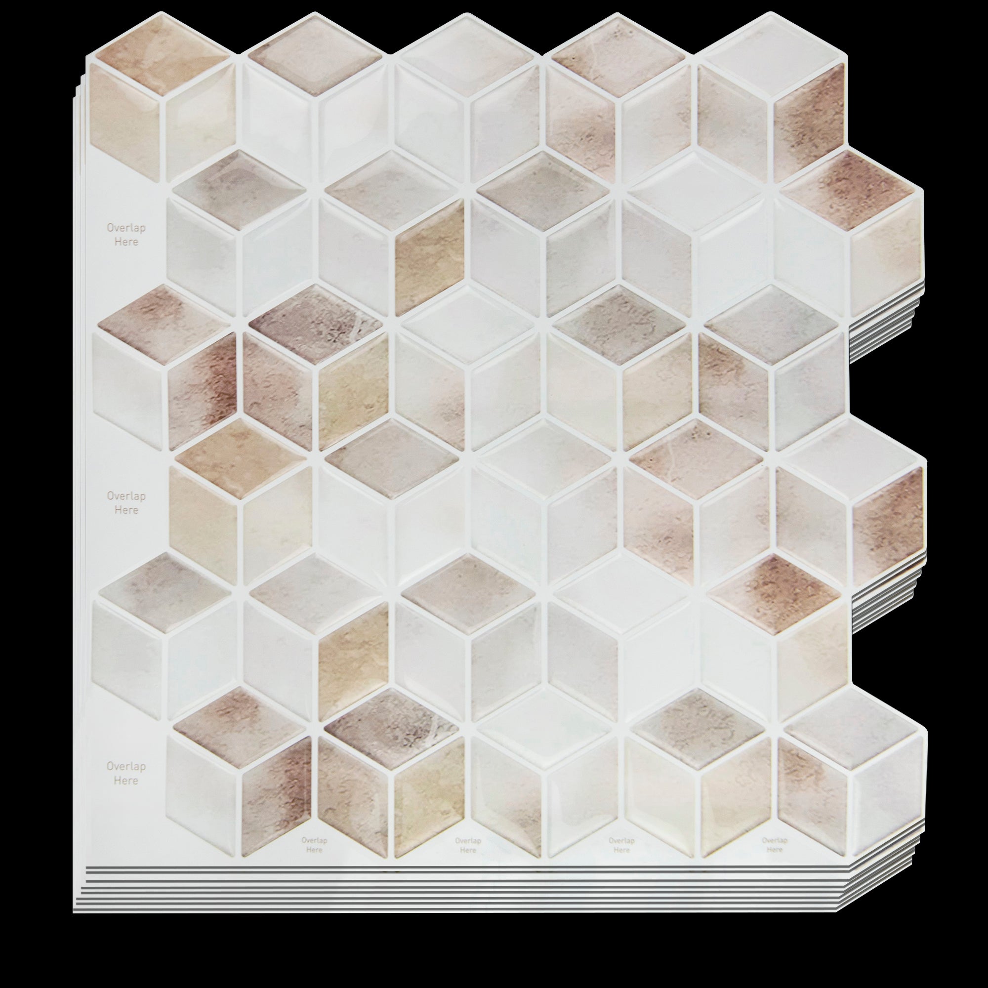 Tiles 3D Peel And Stick Wall Shell Mosaic 10 Sheets Floor & Wall Tiles