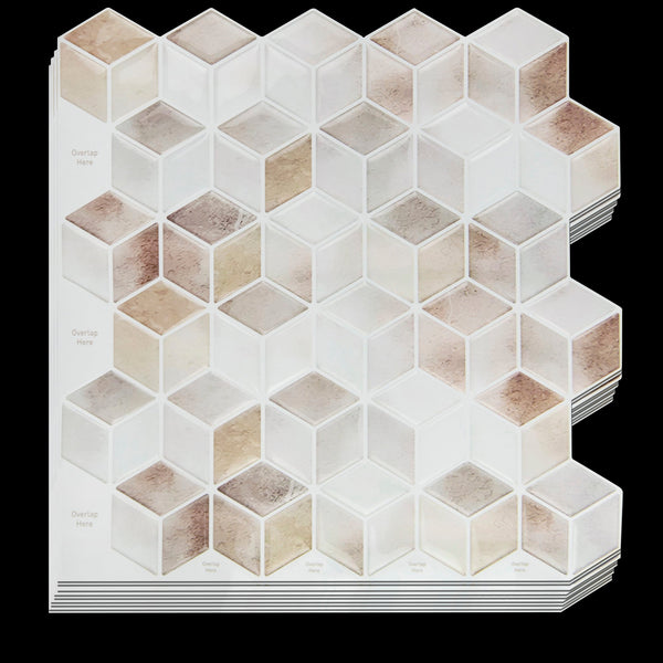 Tiles 3D Peel And Stick Wall Shell Mosaic 10 Sheets Floor & Wall Tiles