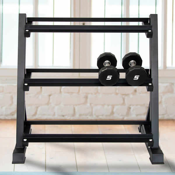 Dumbbell Rack Storage Stand Hex Weight Heavy Duty 3 Tier Wide Home Gym Fitness Dumbbells