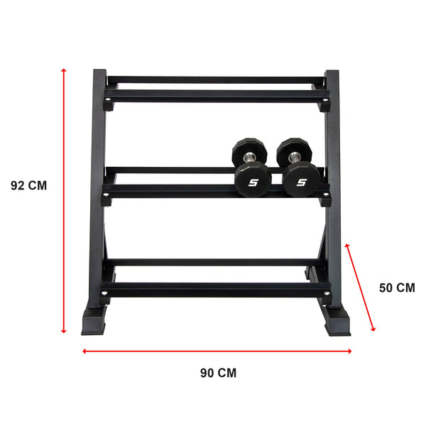 Dumbbell Rack Storage Stand Hex Weight Heavy Duty 3 Tier Wide Home Gym Fitness Dumbbells