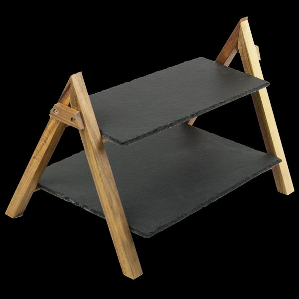 Party 2 Tier Cake Stand Slate Wedding Tiered Serving Afternoon Tea Wedding Cake Stands & Plates