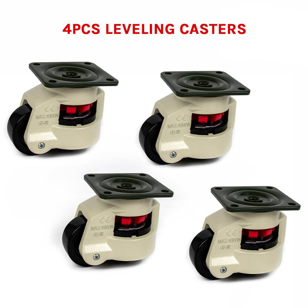 Leveling Casters Swivel Workbench Adjustable Wheel 1000Kg Retractable 4Pcs Castor Wheels