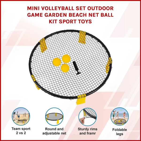 Mini Set Outdoor Game Garden Beach Net Ball Kit Sport Toys Volleyball