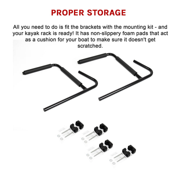 Pair Kayak Storage Rack Hanger Supporter Carrier Surfboard Holder Wall Bracket Kayak Storage Racks