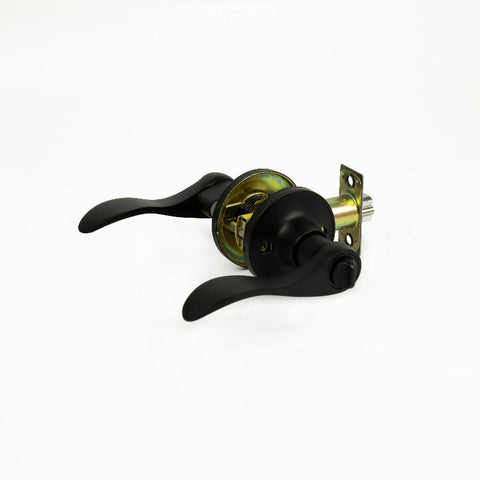 Door Handle Set Lever Key Lock Function Black Door Knobs