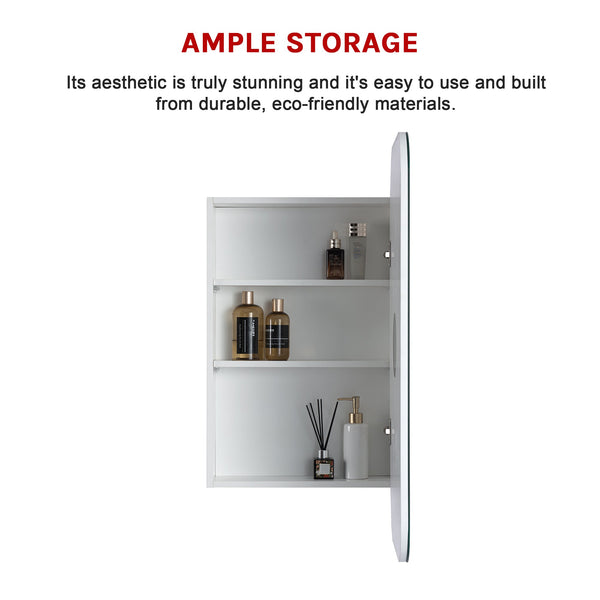 Rectangle Wall Hung Bathroom Mirror Shaving Cabinet Vanity Matte White Mirrors