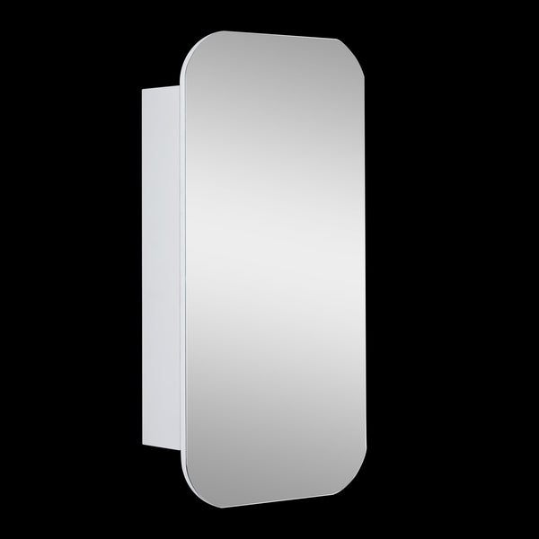 Rectangle Wall Hung Bathroom Mirror Shaving Cabinet Vanity Matte White Mirrors