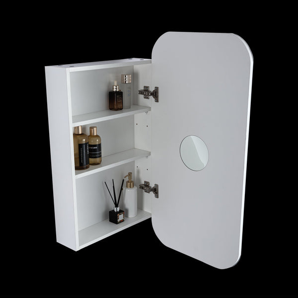 Rectangle Wall Hung Bathroom Mirror Shaving Cabinet Vanity Matte White Mirrors