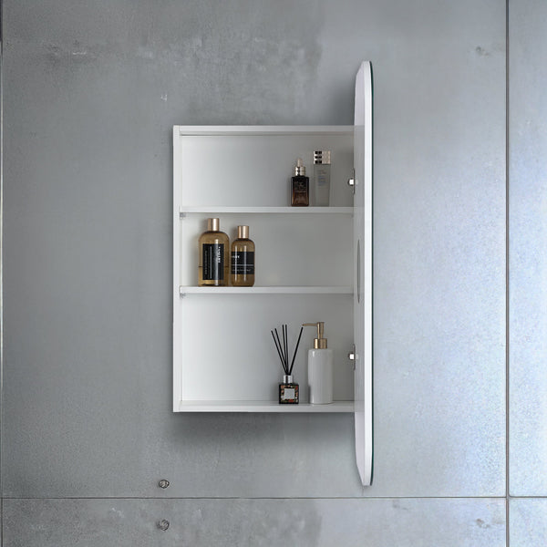 Rectangle Wall Hung Bathroom Mirror Shaving Cabinet Vanity Matte White Mirrors