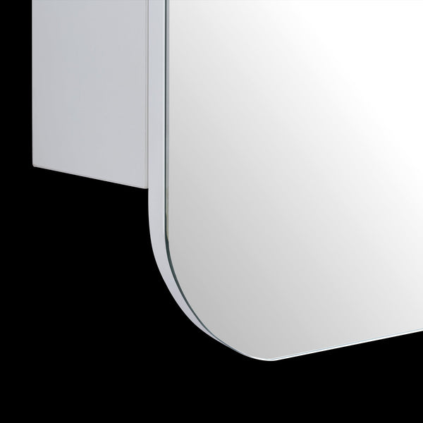 Rectangle Wall Hung Bathroom Mirror Shaving Cabinet Vanity Matte White Mirrors