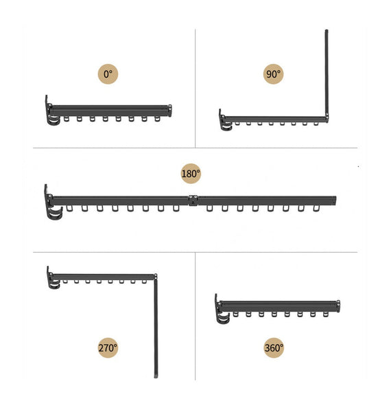 Foldable Wall Hanging Clothes Drying Rack Balcony Retractable Hanger Clothes Airers