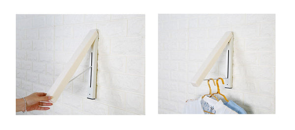 Folding Wall Mount Retractable Clothes Hanger Laundry Drying Rack Organiser Clothes Hangers