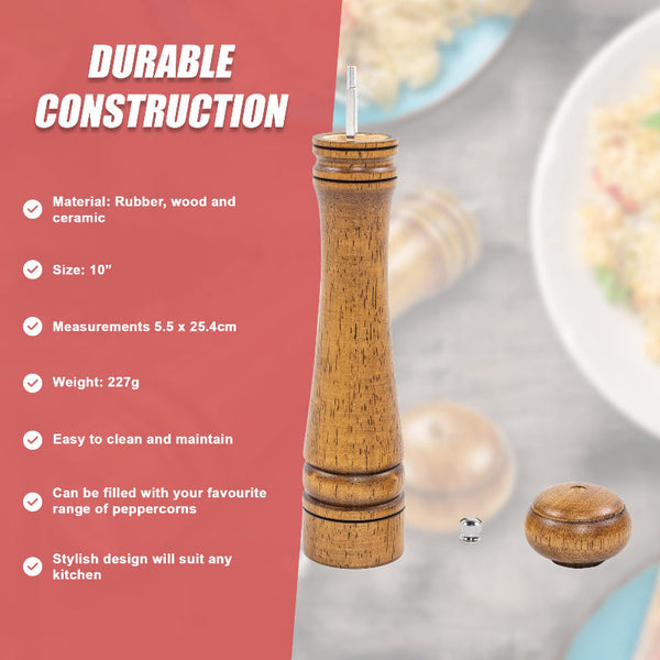 10" Manual Pepper Grinder Multipurpose Flavouring Bottle Cruet Kitchen Tools Salt & Pepper