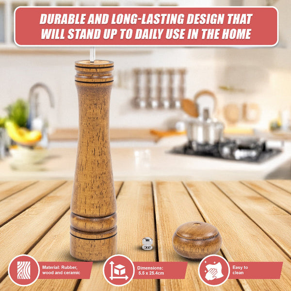 10" Manual Pepper Grinder Multipurpose Flavouring Bottle Cruet Kitchen Tools Salt & Pepper