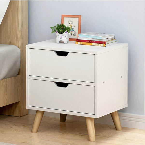 Bed Drawers Side Nightstand White Storage Cabinet Wood Side Tables