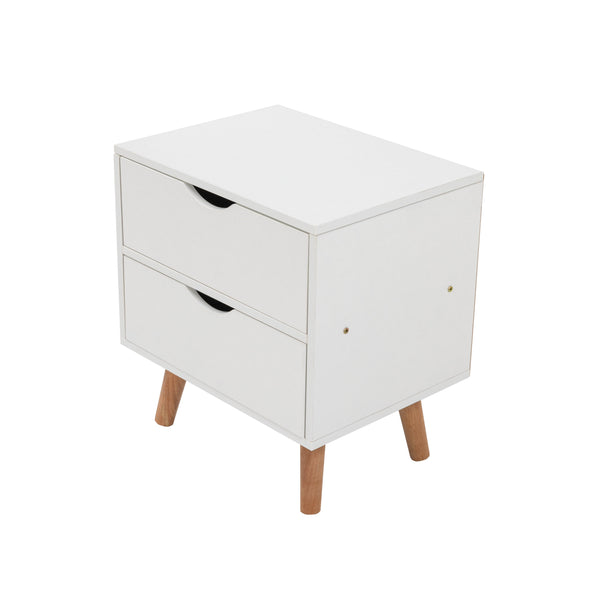 Bed Drawers Side Nightstand White Storage Cabinet Wood Side Tables