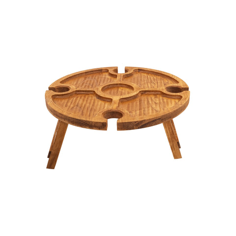 Outdoor Picnic Table Wooden Portable Folding Mini Wine Rack Picnic Accessories