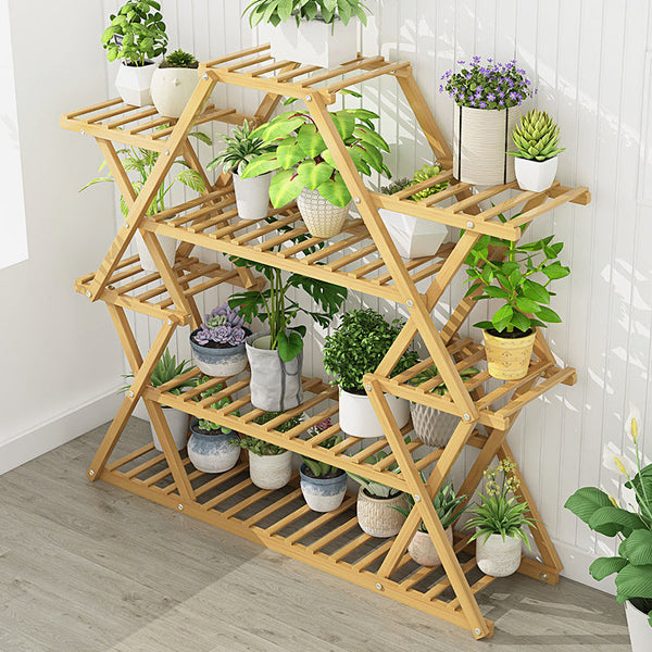 Bamboo Multilayer Flower Plant Bonsai Rack Shelf Stand Porch Lawn Patio Plant Stands