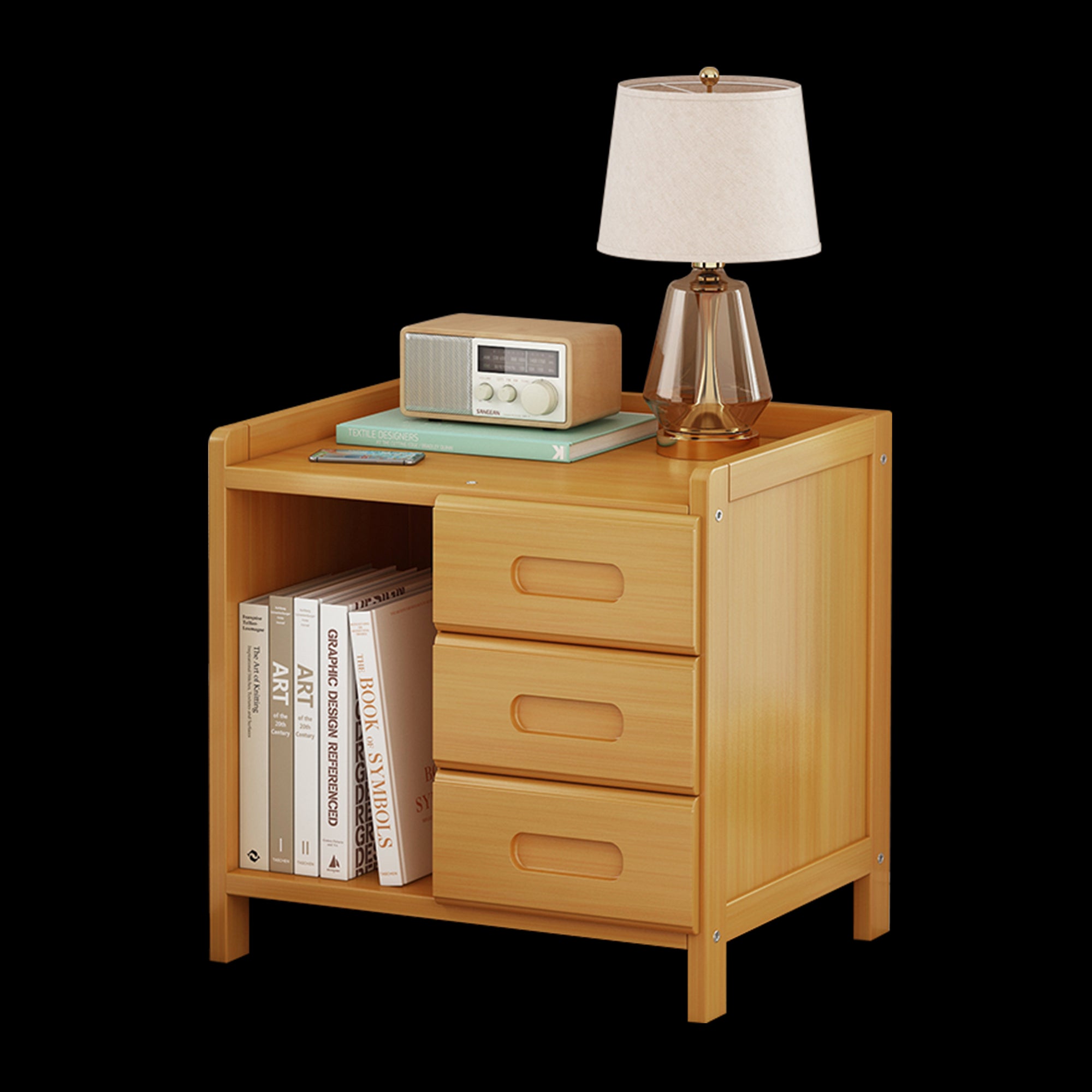 Bamboo Bedside Table Nightstand Storage Bedroom Sofa Side Stand Bedside Tables
