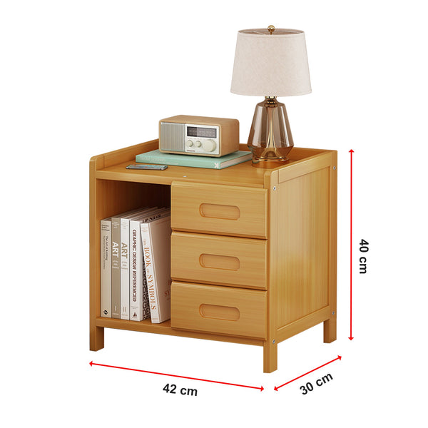 Bamboo Bedside Table Nightstand Storage Bedroom Sofa Side Stand Bedside Tables