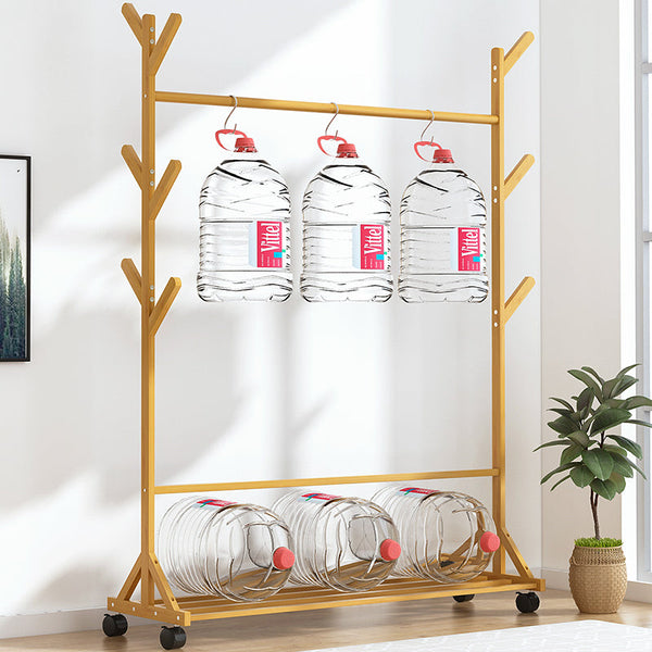 Clothes Rack Coat Garment Stand Bamboo Rail Hanger Airer Closet Garment Racks