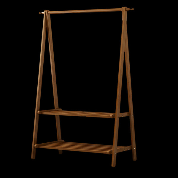 Clothes Rack Coat Garment Stand Bamboo Rail Hanger Airer Closet Garment Racks