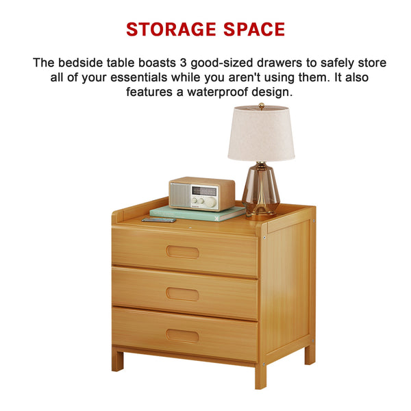 Bamboo Bedside Table Nightstand Storage Bedroom Sofa Side Stand Bedside Tables