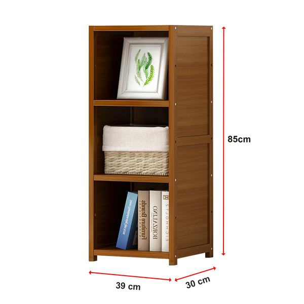 Bamboo Shelf Bookcase Display Storage Rack Stand Livingroom Bedroom Bookshelves