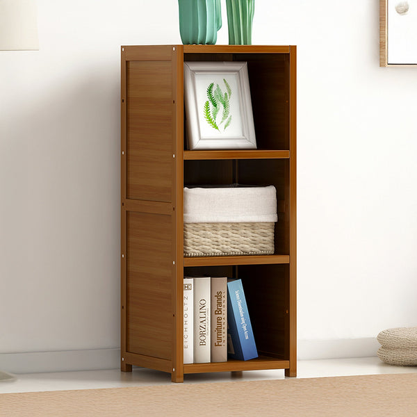 Bamboo Shelf Bookcase Display Storage Rack Stand Livingroom Bedroom Bookshelves