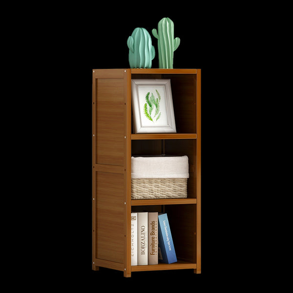 Bamboo Shelf Bookcase Display Storage Rack Stand Livingroom Bedroom Bookshelves