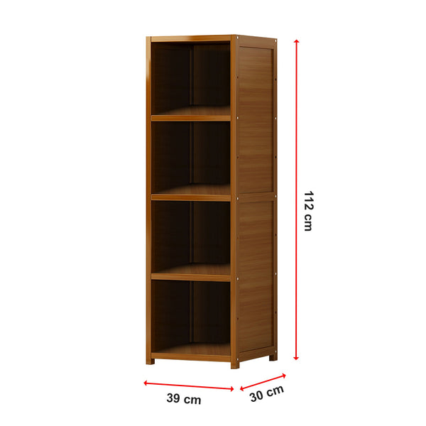 Bamboo Shelf Bookcase Display Storage Rack Stand Livingroom Bedroom Bookshelves