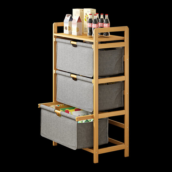Bamboo Shelf With Storage Hamper Wooden Removable Bags Laundry Baskets & Hampers