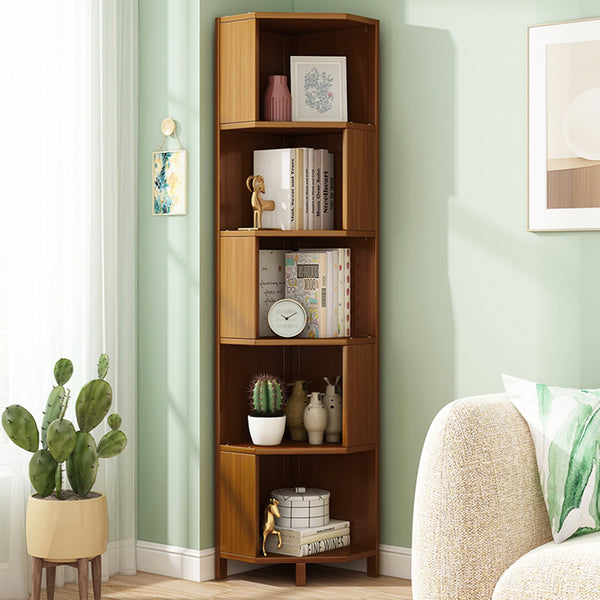 5 Shelf Corner Bookcase Industrial Bookshelf Display Storage Stand Bookshelves