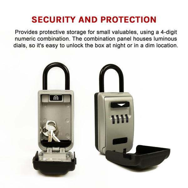 Security 4 Digit Combination Cable Lock Box With Luminous Dials Padlocks