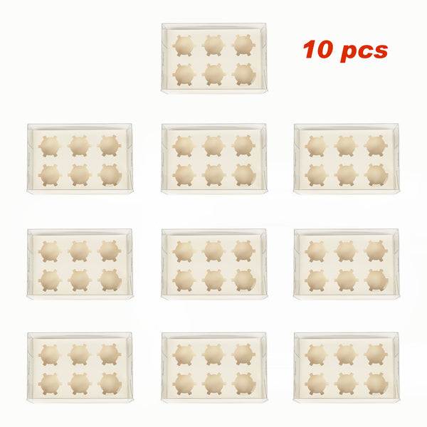 10Pcs Clear Dessert Boxes Cupcake Packing Bakery Cake Wrapping Baking Cups & Cases