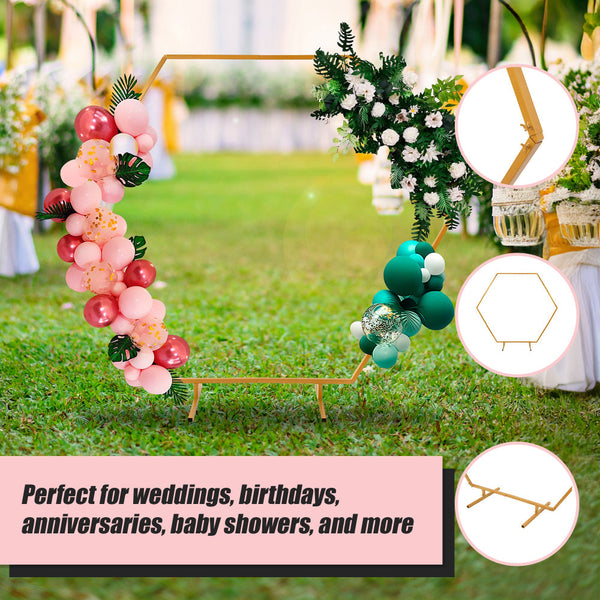 2M Wedding Hex Arch Backdrop Flower Display Stand Frame Background Venue Decorations