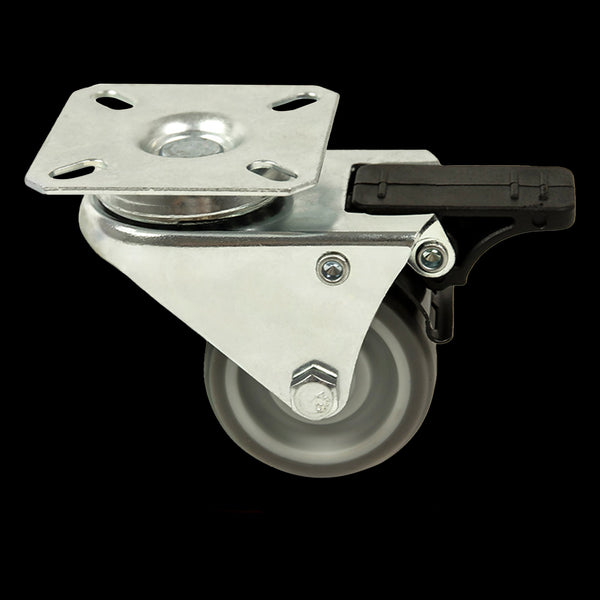 4 X 2" Heavy Duty Swivel Double Wide Trolley 50Mm Furniture Rubber With Brake Castor Wheels