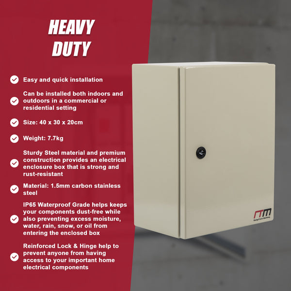 Carbon Steel Electrical Enclosure Box Ip65 Wall Mount 400 X 300 200 Mm Electrical Boxes & Enclosures