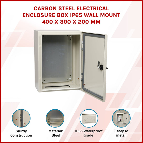 Carbon Steel Electrical Enclosure Box Ip65 Wall Mount 400 X 300 200 Mm Electrical Boxes & Enclosures