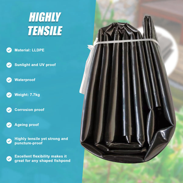 Fish Pond Liner 3 X 4.6M 0.5Mm Garden Pool Membrane Reinforced Outdoor Fountains