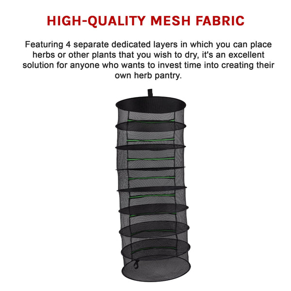 Herb Drying Rack Net 8 Layer Dryer Mesh Hanging Zipper Hanging Closet Storage