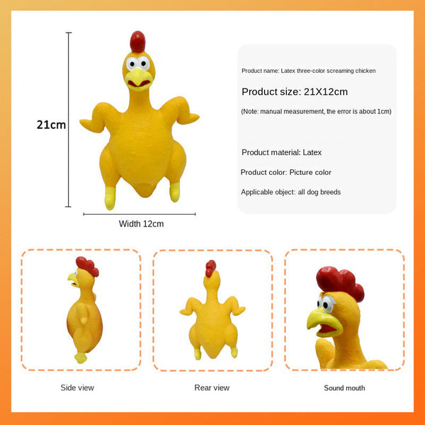 Pet Dog Toy Squeaky Chicken Latex Chew Resistant For Large And Medium Dogs Boredom Relief Sound Making Puppies Dog Toys