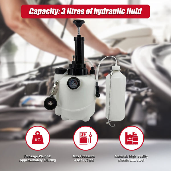 Bleed Tool Pressure 3 Ltr Brake & Clutch Bleeding System Fluid Bleeder Other Repair Kits & Tools