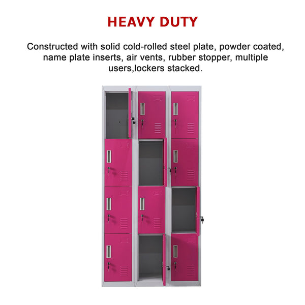 12 Door Locker For Office Gym Shed School Home Storage With Keys Storage Units